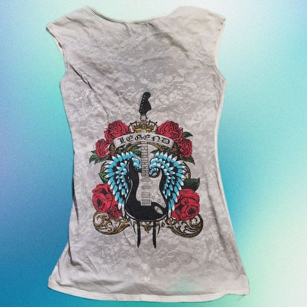 White Graphic Tank Top LA Movers Used